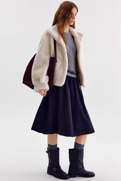 Faux Mink Fur Coat