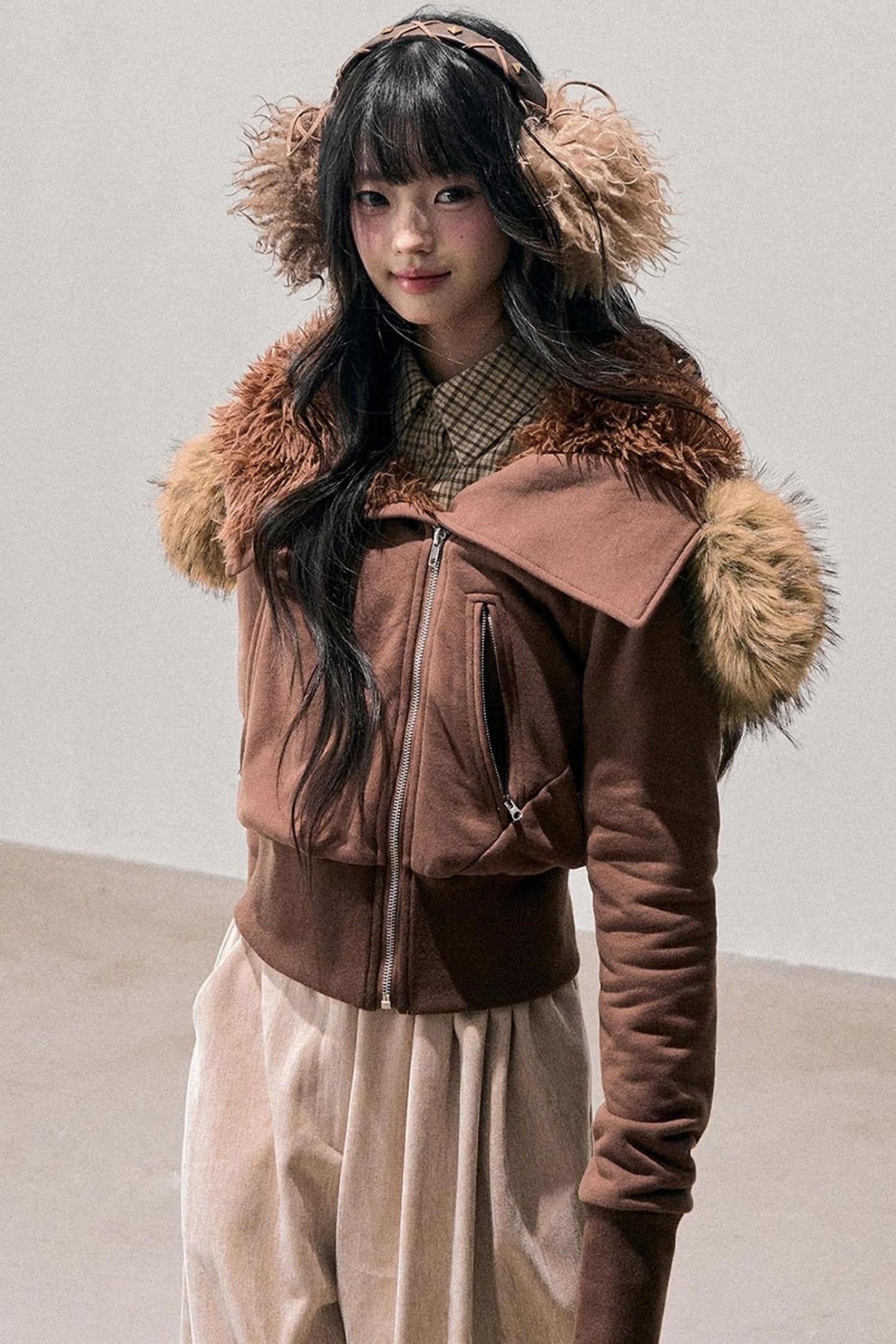 Fleece-Lined Wide-Leg Pants