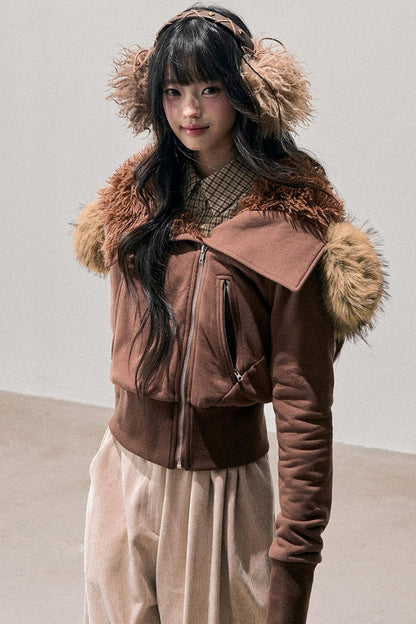 Fleece-Lined Wide-Leg Pants