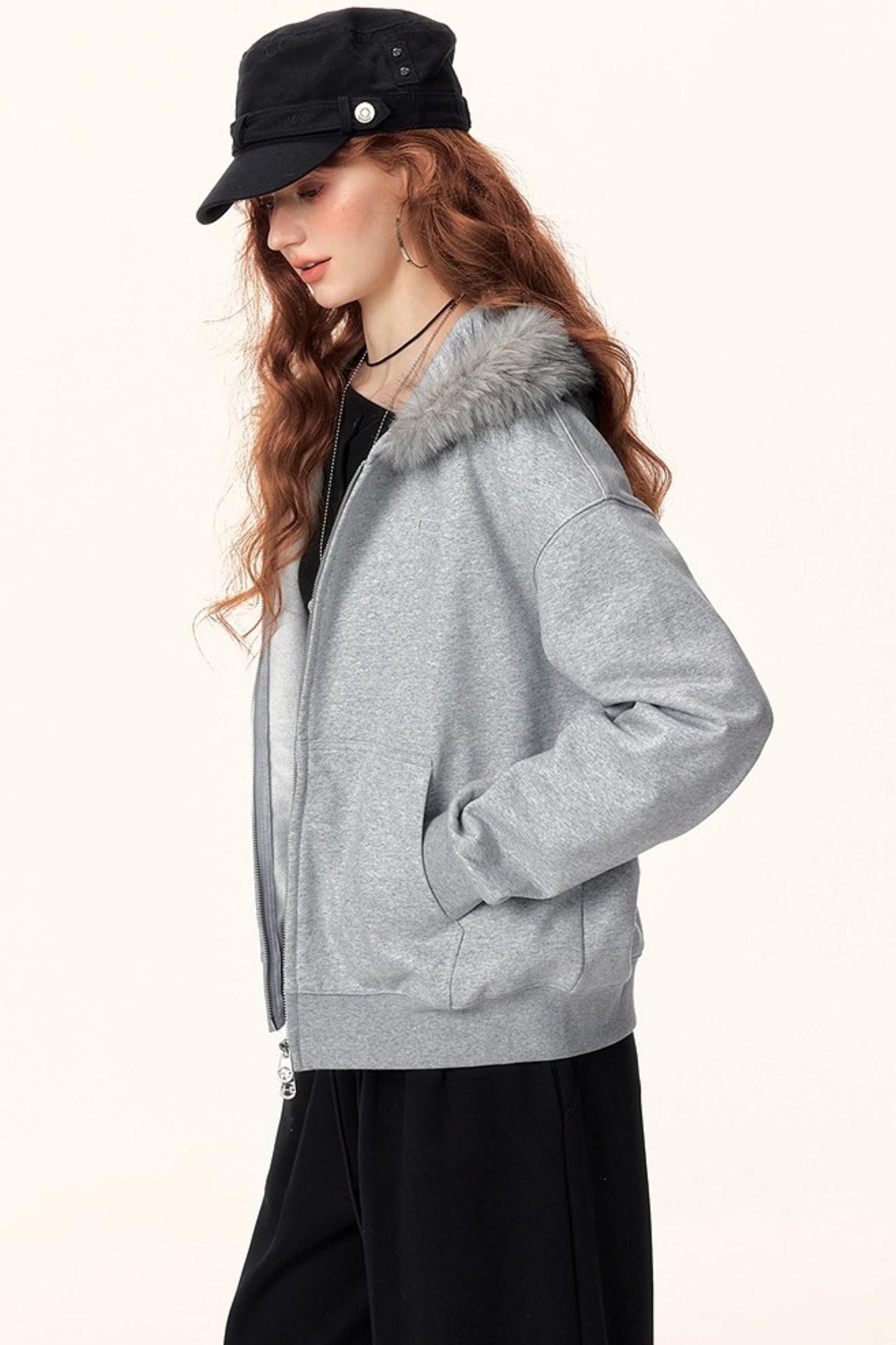 Winter Hooded Fur Collar Jacket