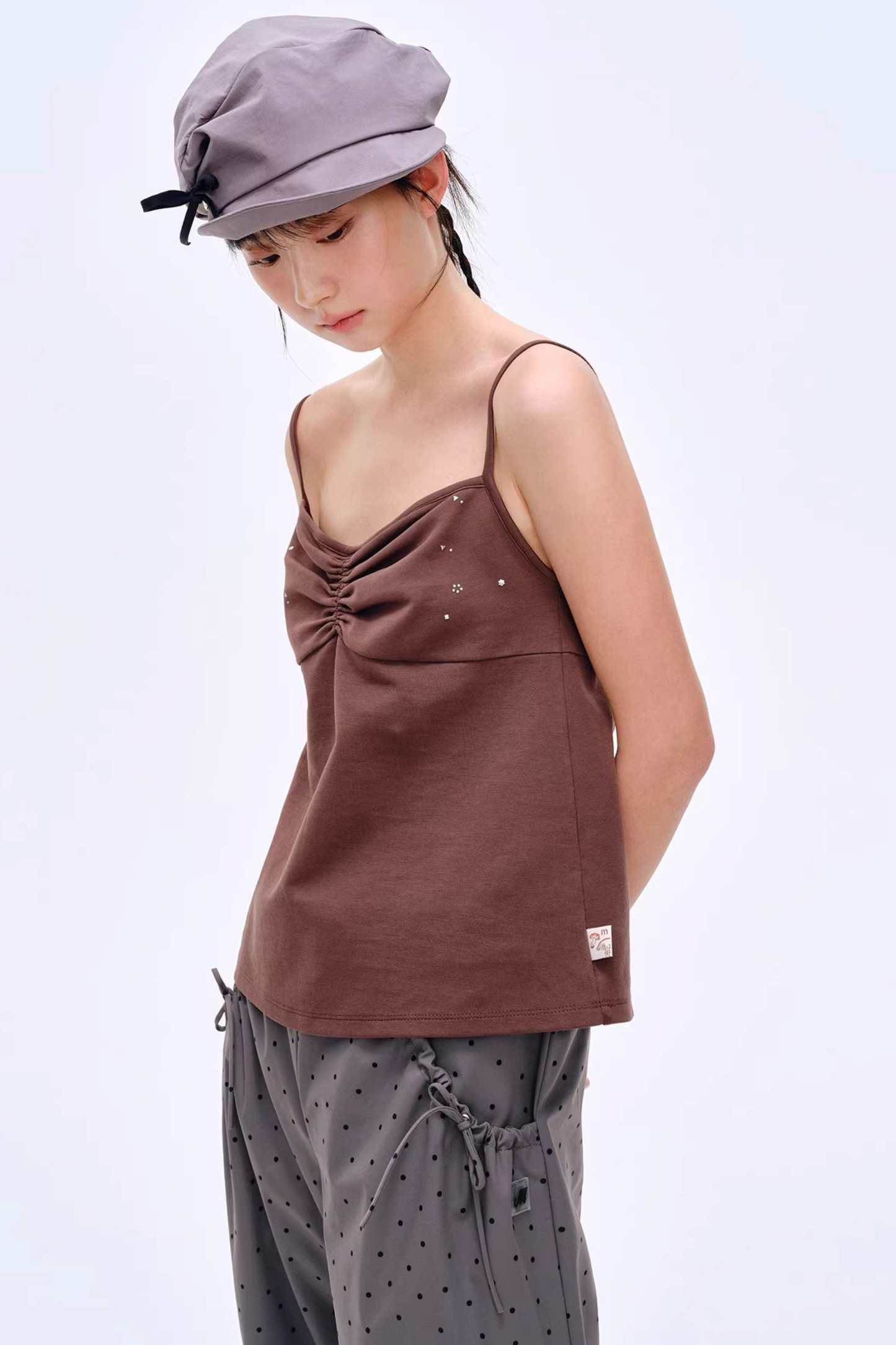 French Curved Pleated Camisole