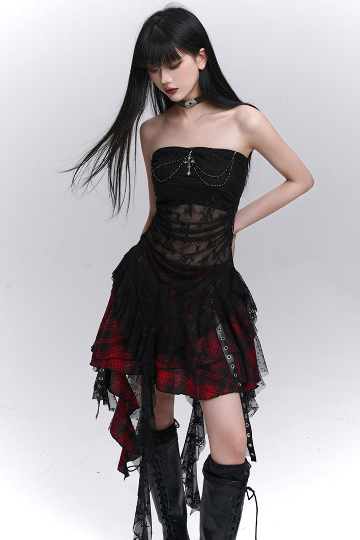 Summer Plaid Halter Skirt