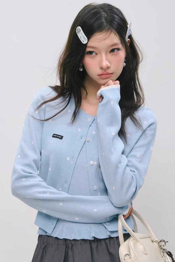 Ruffled Strapless Cardigan Set