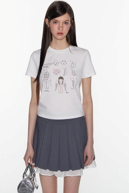 Gray A-Line Lace Skirt