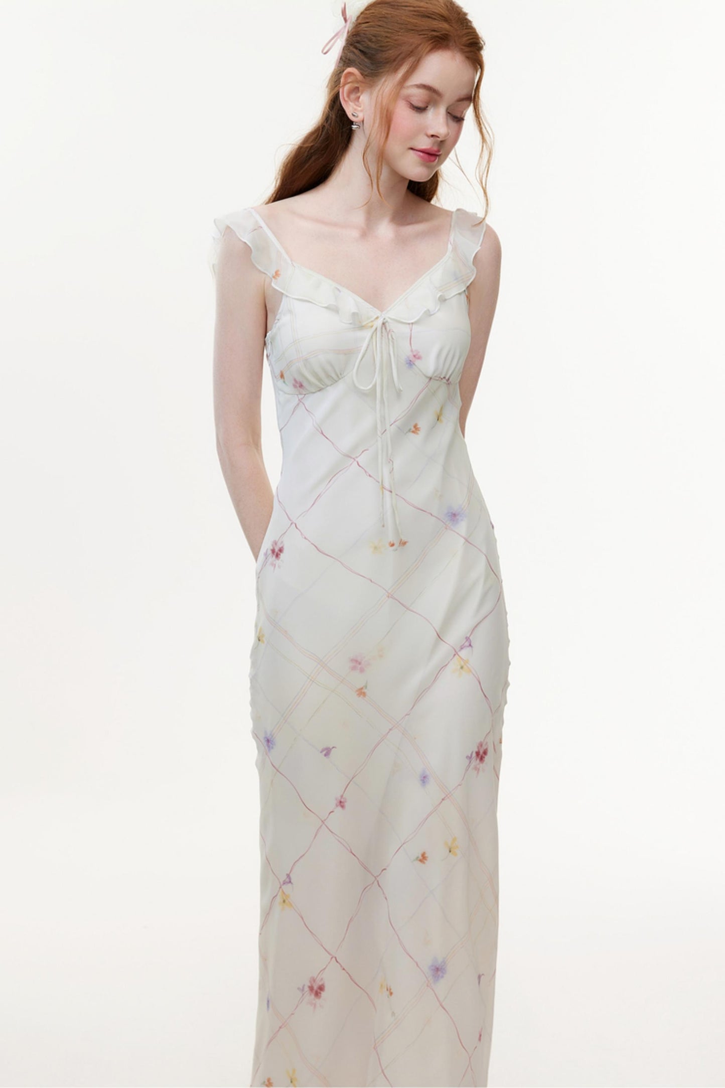 Lightweight V-Neck Chiffon Dress