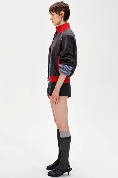 Retro Double Zipper Slim Jacket