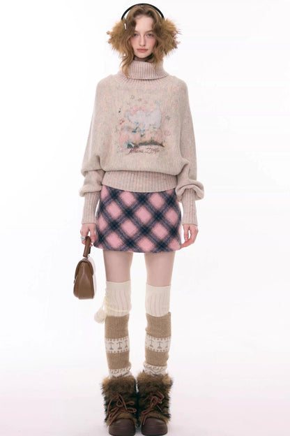 Misty Rain Plaid Skirt