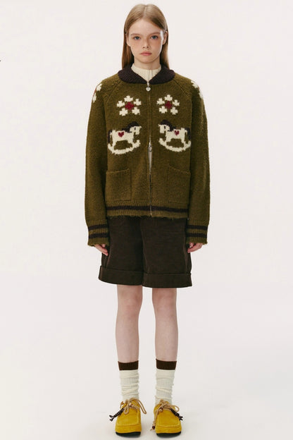 Heart Pony Knitted Cardigan