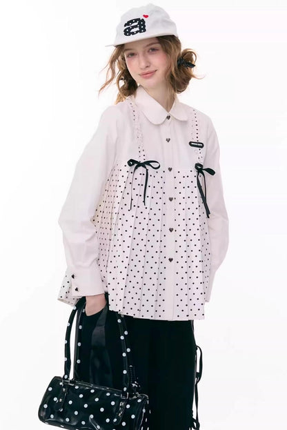 Bow Doll Collar Long Sleeve Shirt