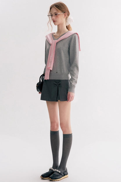 V-Neck Loose Two-Piece Set