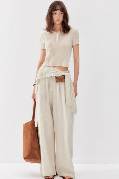 Luxe Linen Polo Top Set-Up