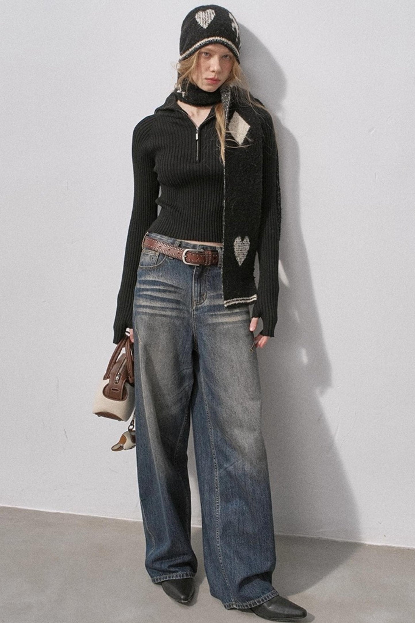 Love Pony Knitted Plush Warm Hat Scarf Set-Up