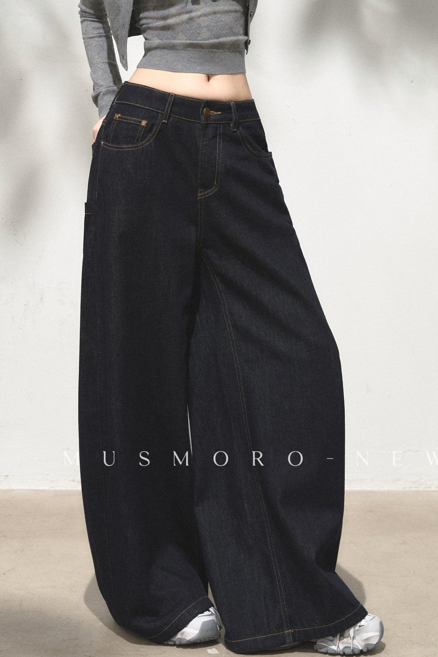 Vintage Asymmetric Denim Pants