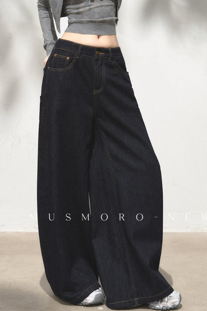 Vintage Asymmetric Denim Pants