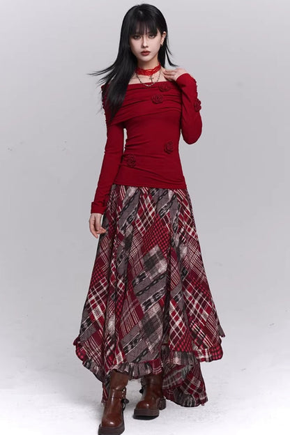 Stunning Red Off-Shoulder Top