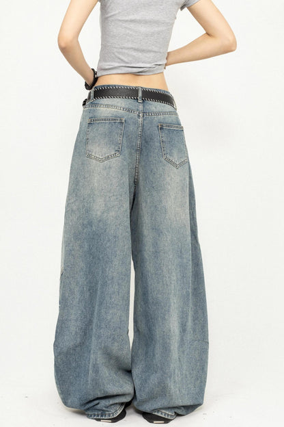 Wide-Leg Denim Jeans