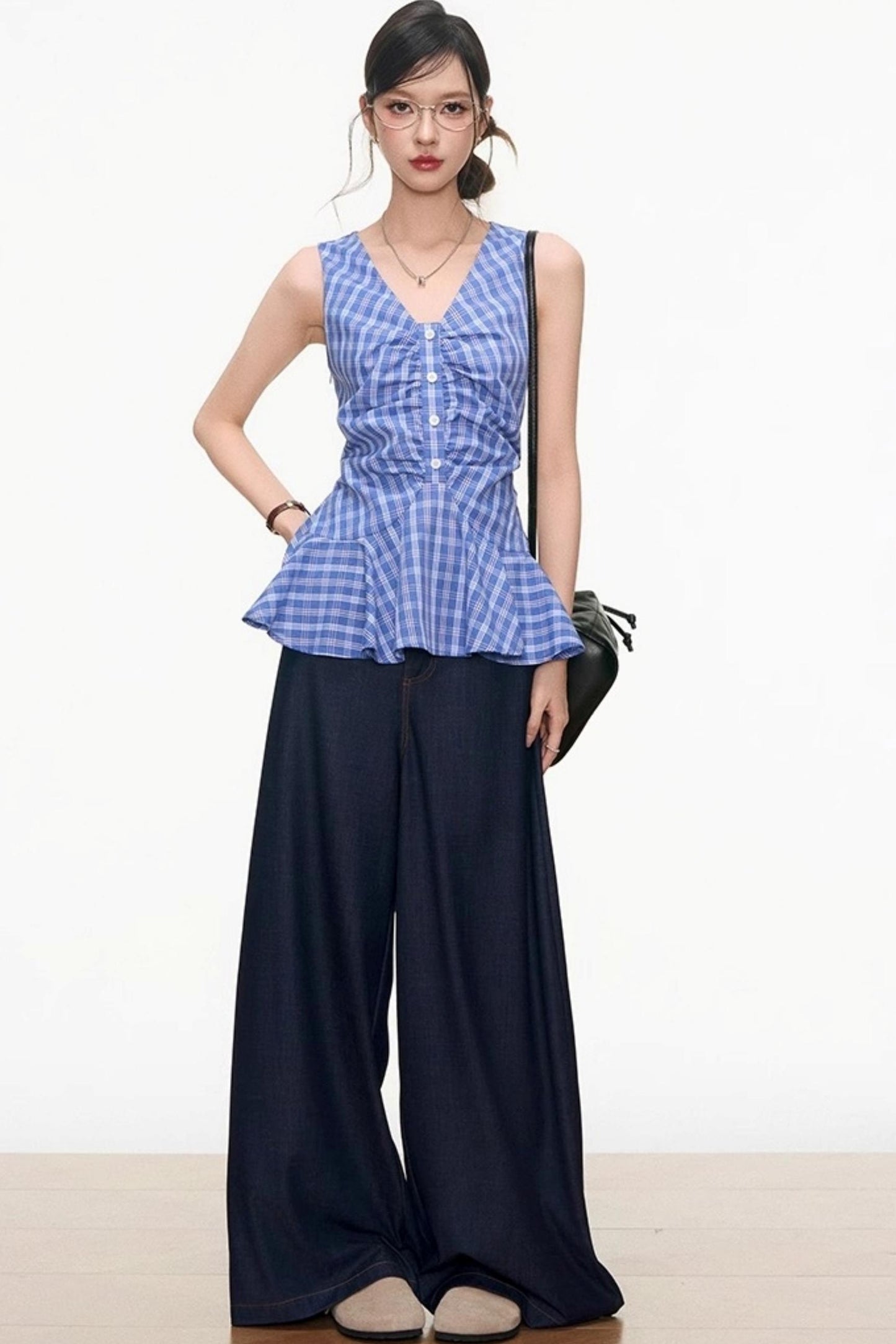 Chic V-Neck Vest Pants Set-Up