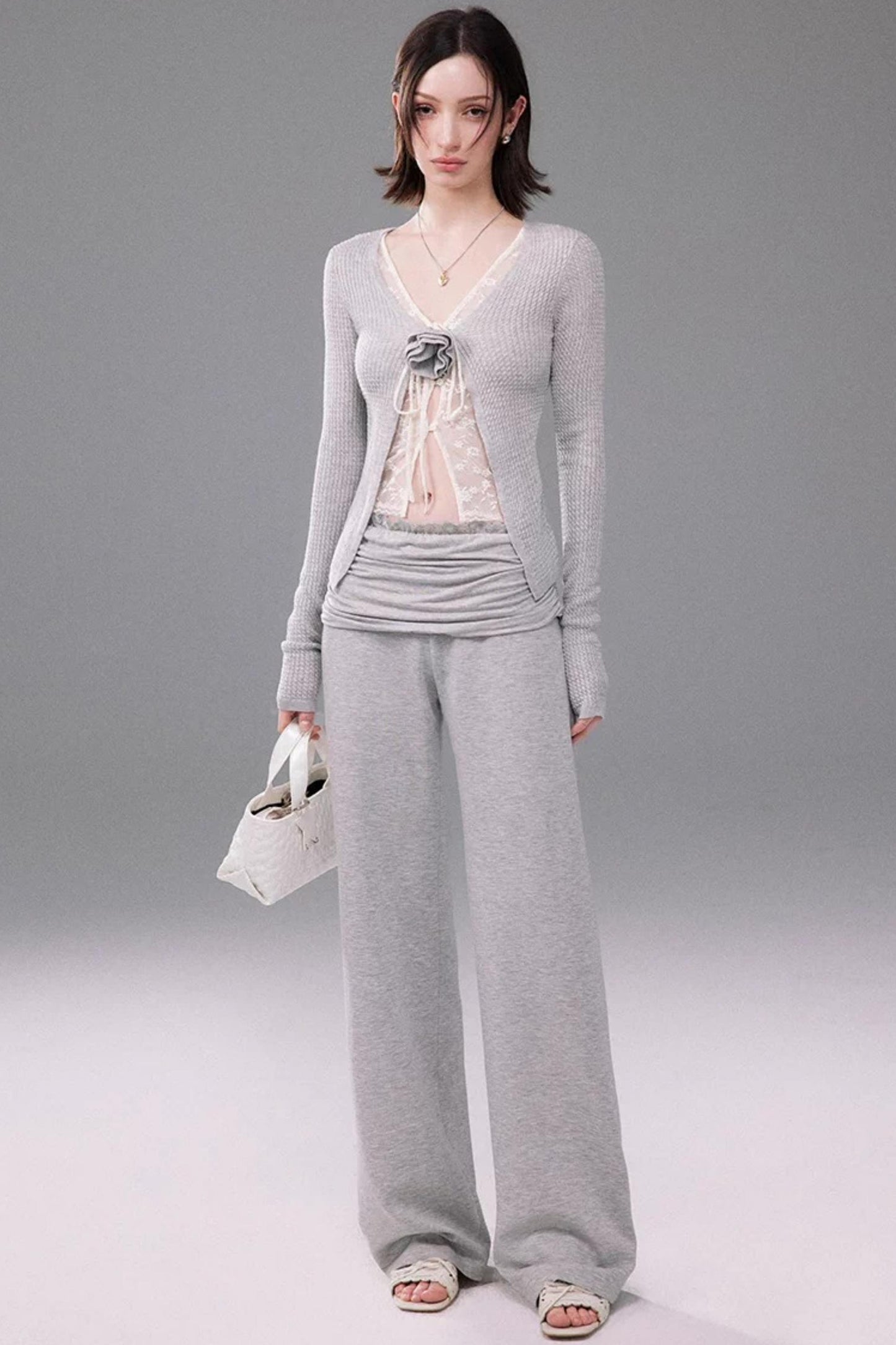 Lace Knit Two-Piece Top