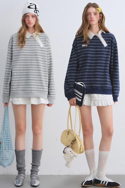 Retro Lace Collar Sweatshirt