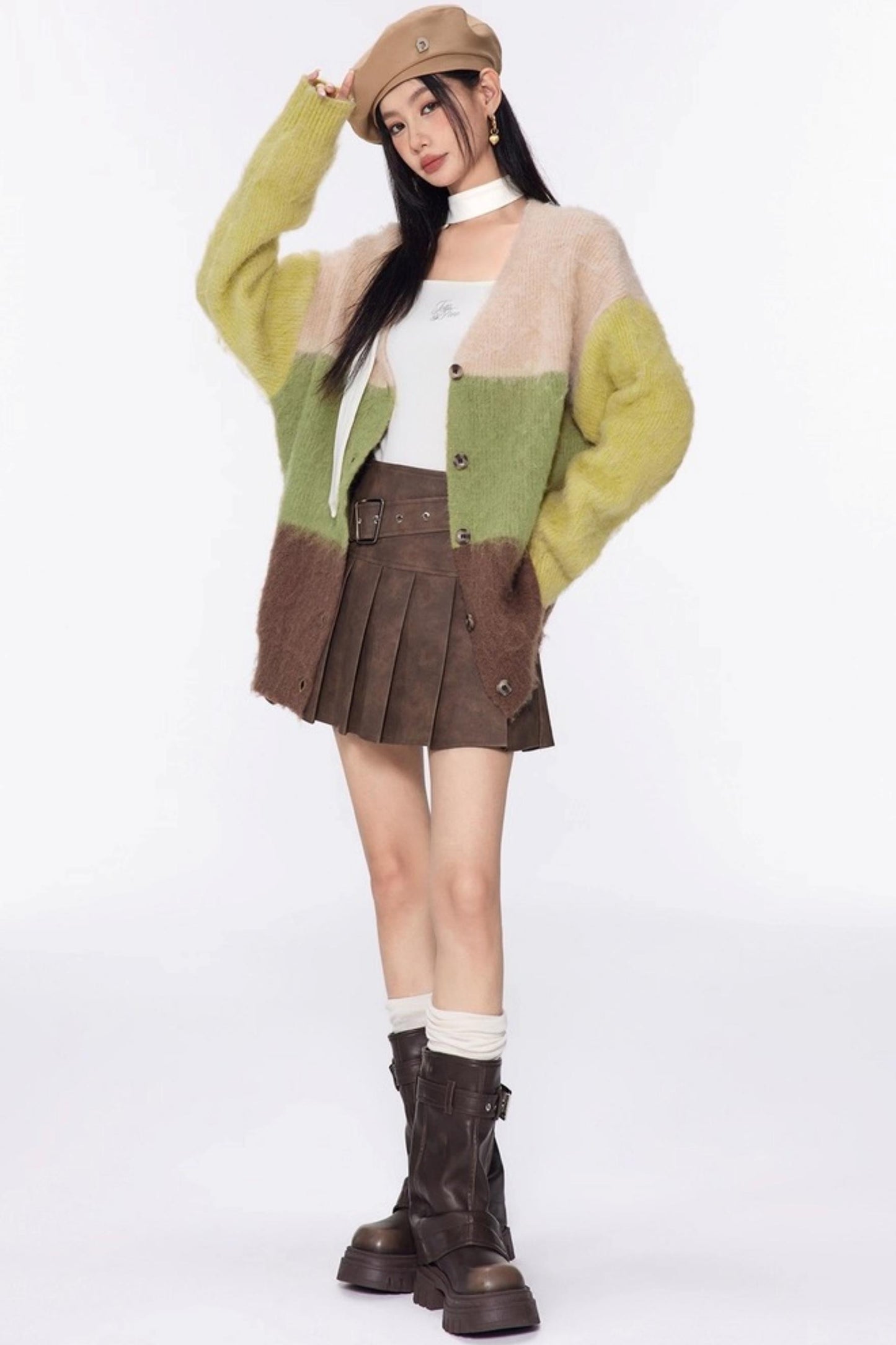 Vintage Lazy V-Neck Cardigan