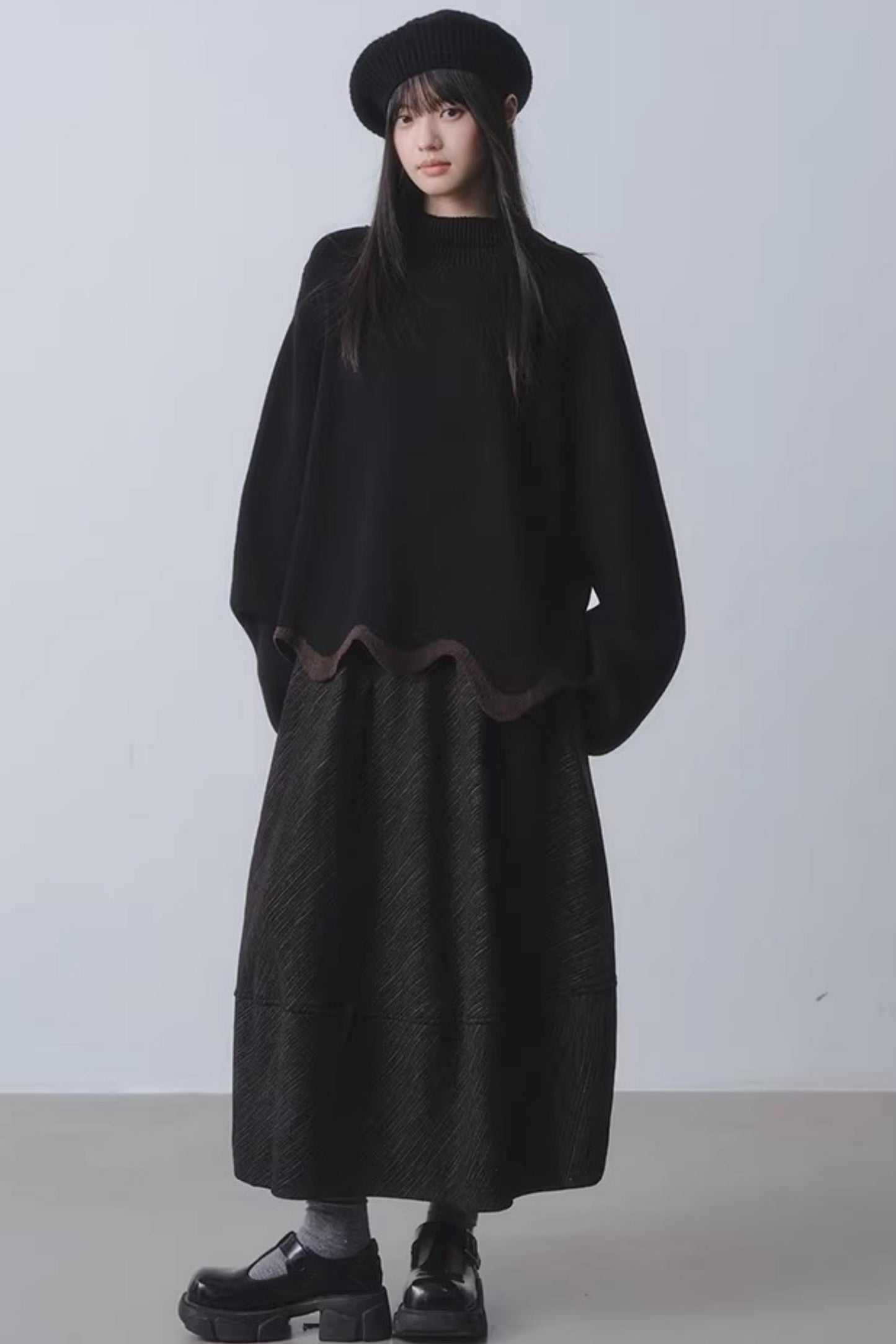 Orange Dusk Fleece-Lined Skirt