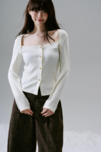 Lyocell Rabbit Fur Long-Sleeve Top