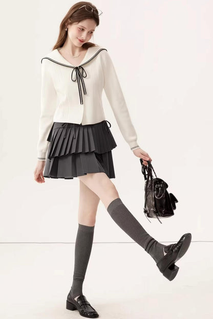 V-Neck Sailor Knit Top