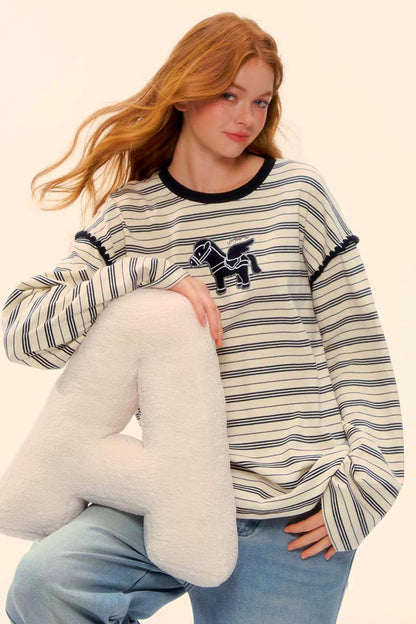 Striped Color-Block Pegasus Top