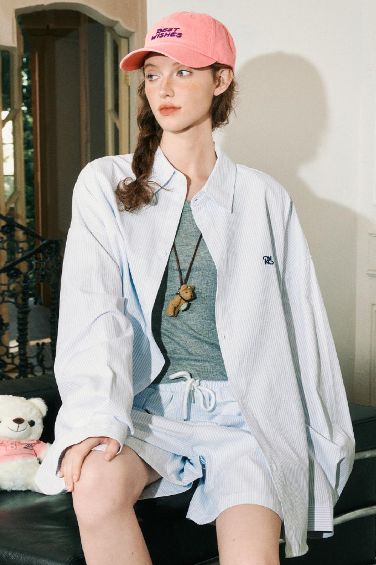 Sun Shield Striped Shirt & Shorts Set-Up