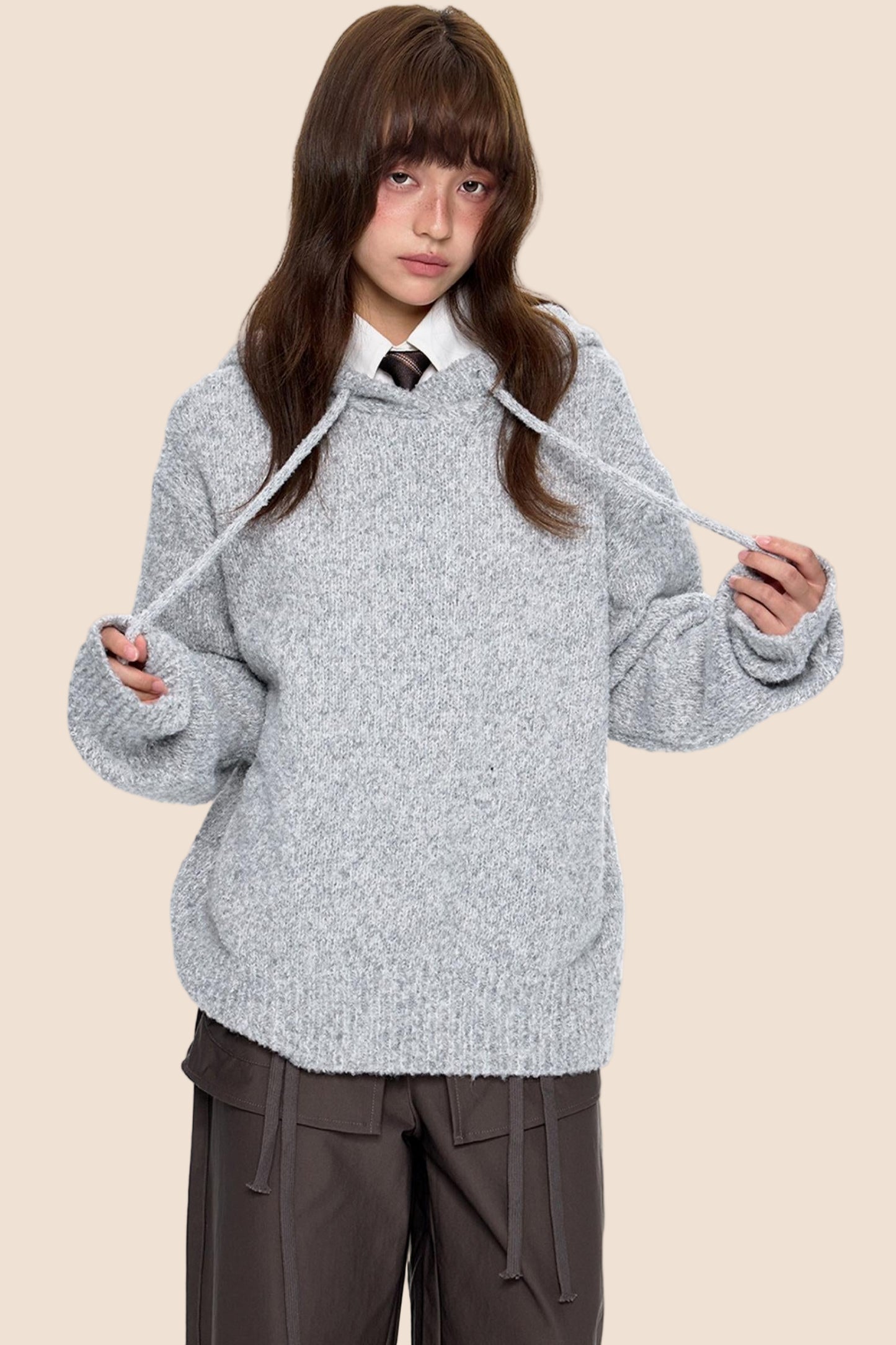 Hooded Knit Sweater Jacket