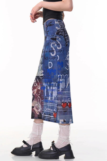 Vintage High-Waist Maxi Skirt