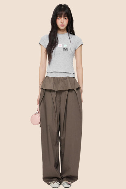 Slim Gray Square Crop Tee