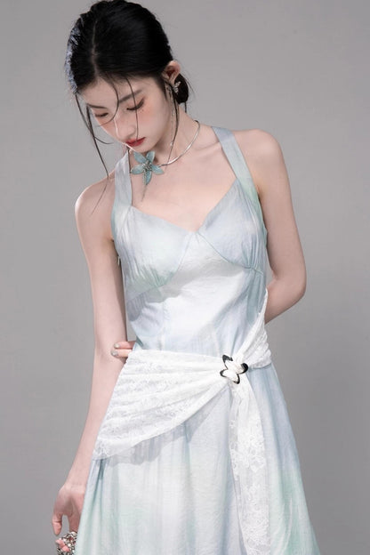 Blue Halterneck Dress