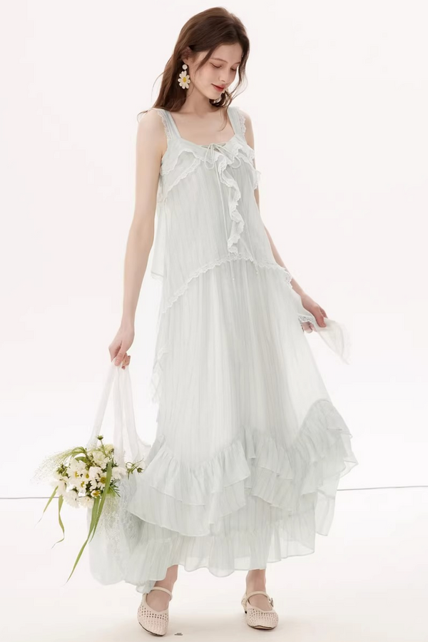 Tencel Ruffle Two-Piece Dress