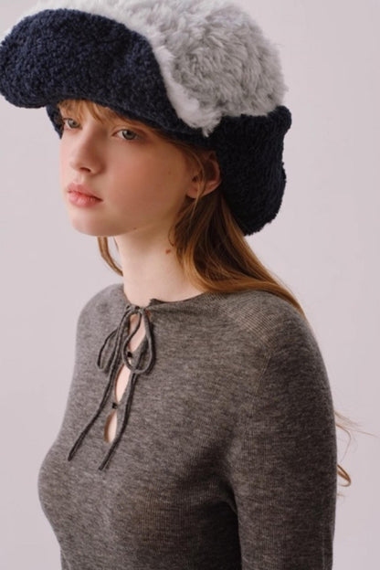 Water-Soluble Wool Knitted Blouse