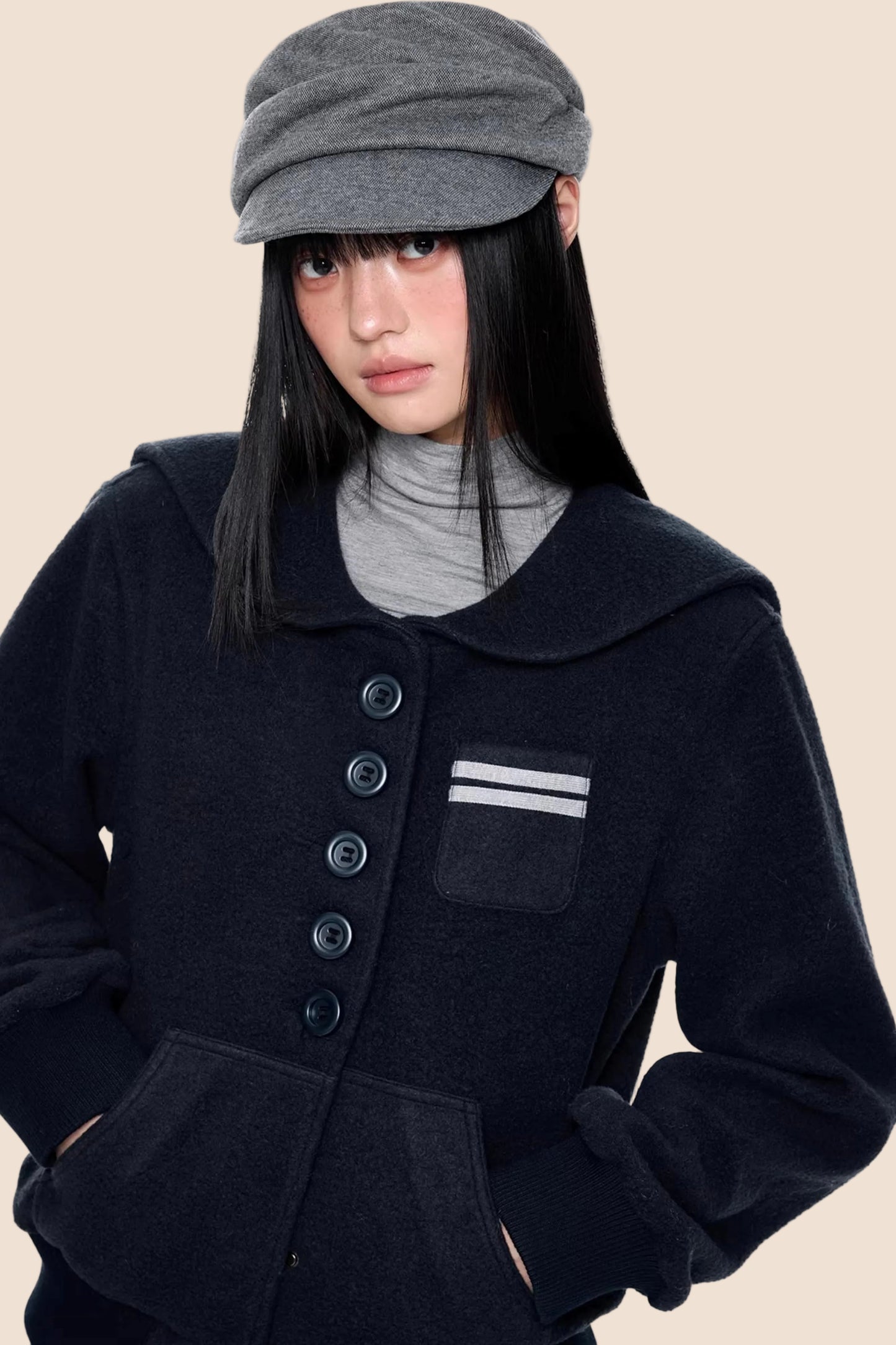 Preppy Vintage Woolen Coat