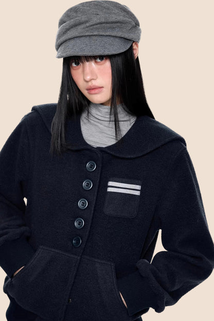 Preppy Vintage Woolen Coat