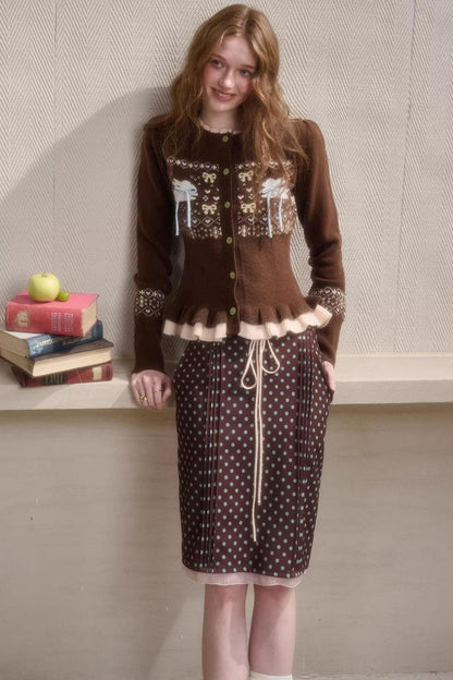 Green Apple Fair Isle Cardigan Top Set-Up