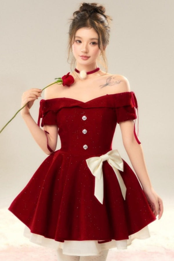 French Velvet Mini Dress Set-Up