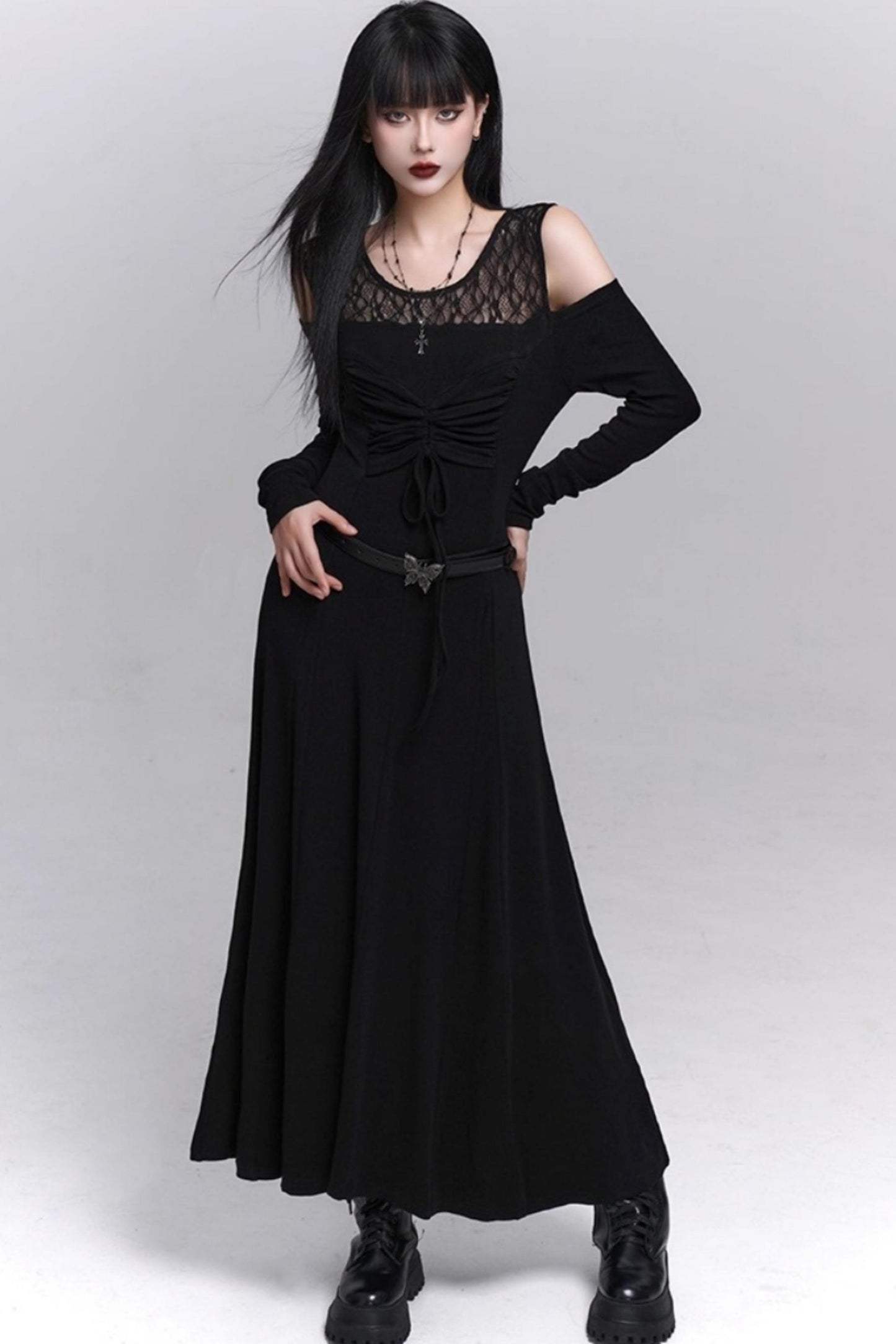 Black Long Sleeve Maxi Dress