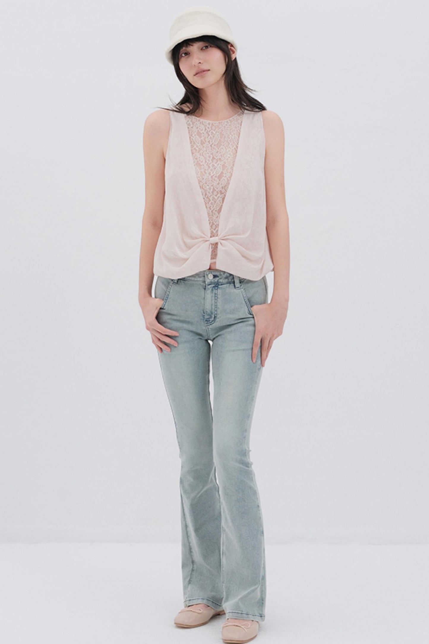 Butterfly Linen Blend Vest Style Top