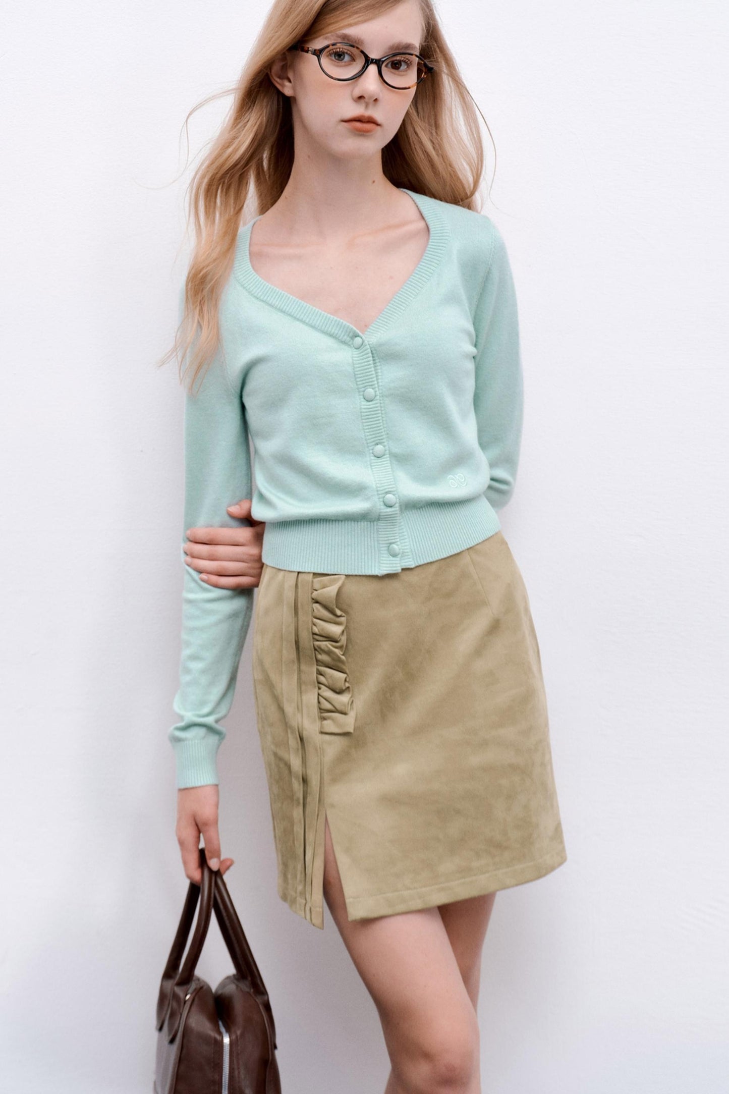 Wool Knit Cropped Sweater Top