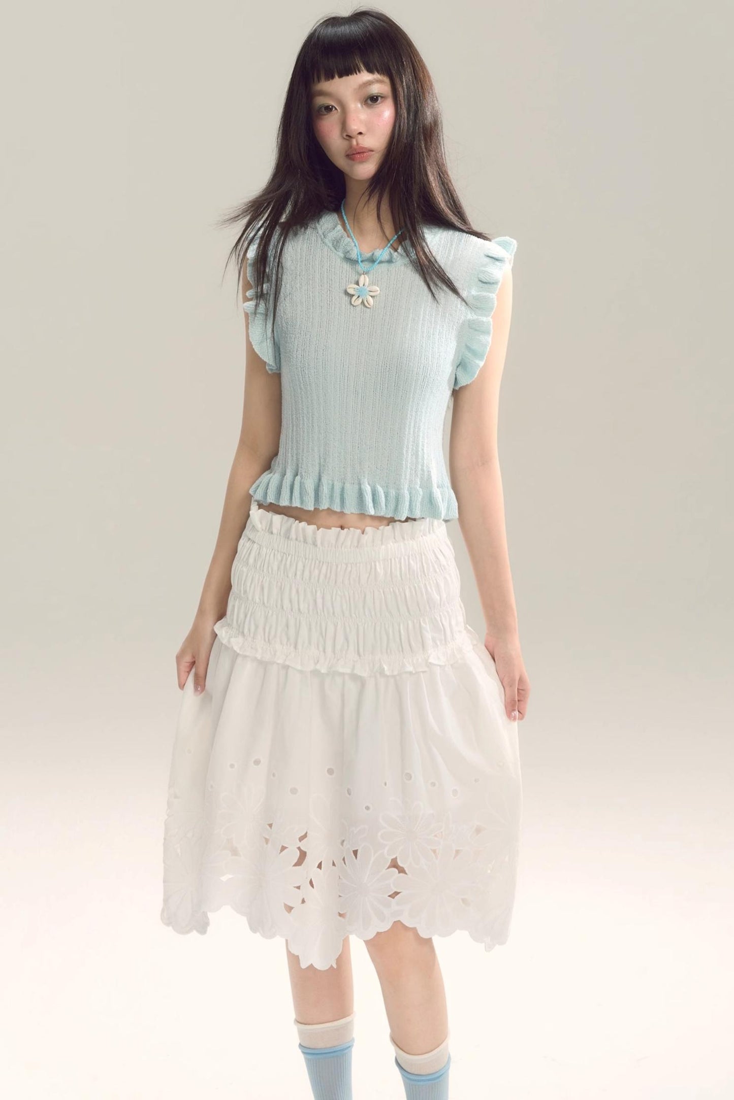 Whispering Daisy Asymmetrical Skirt Top