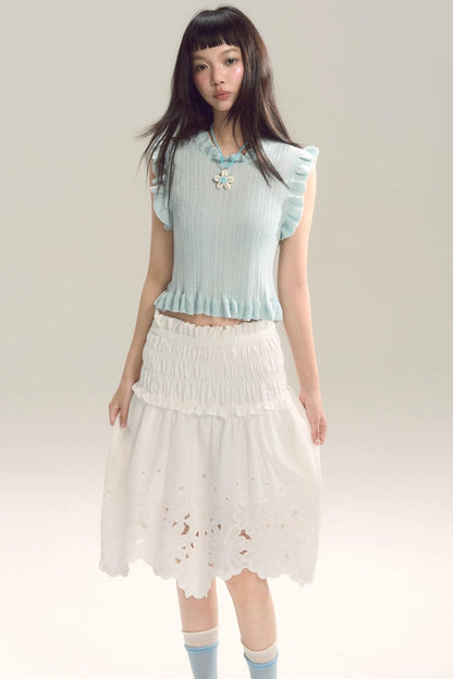 Whispering Daisy Asymmetrical Skirt Top