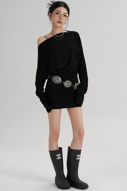 Temperament Shoulder T-shirt