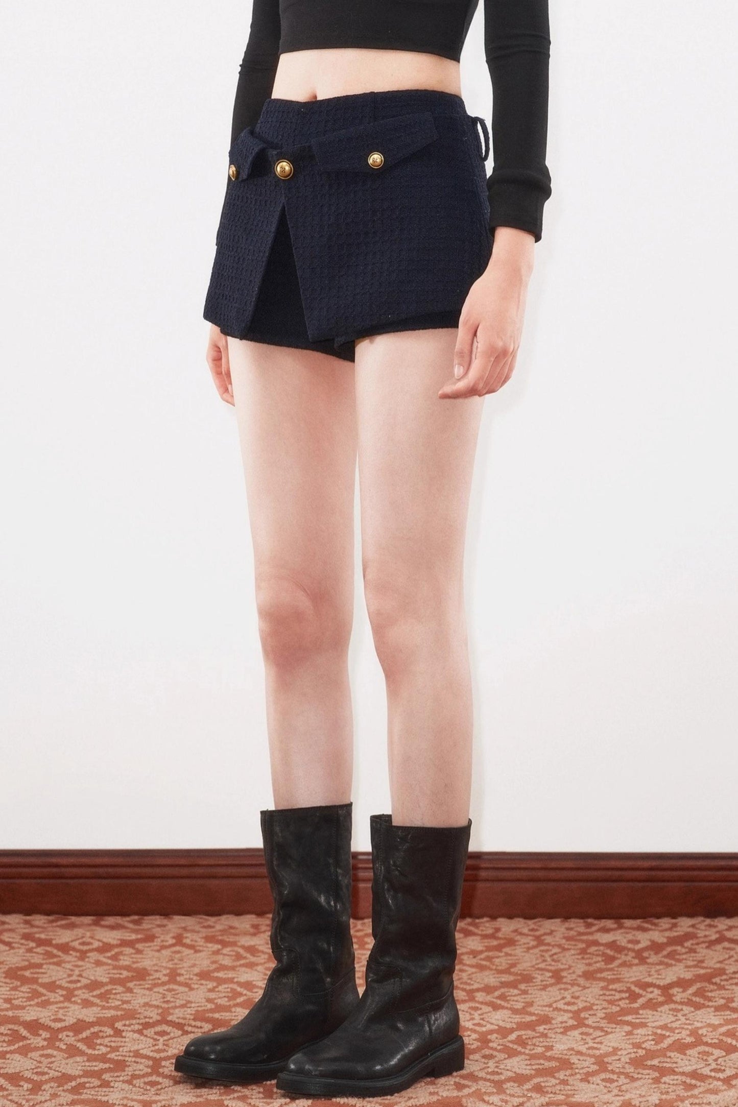 Winter A-Line Button Design Shorts