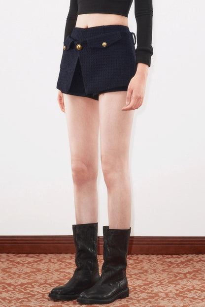 Winter A-Line Button Design Shorts