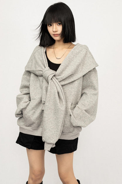 Vintage Fake Two-Piece Hooded Jacket