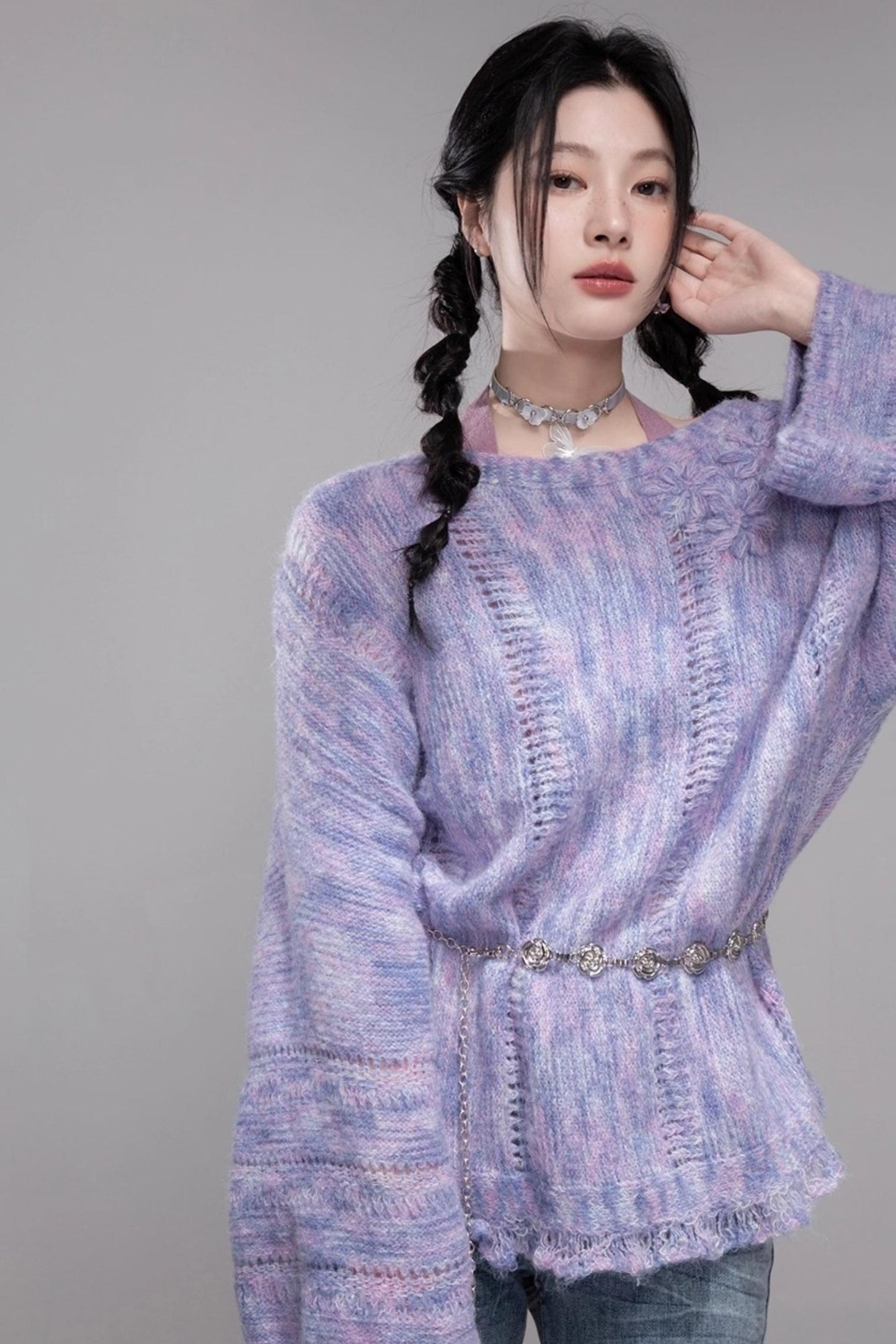 Monet Floral Wool Pullover Top