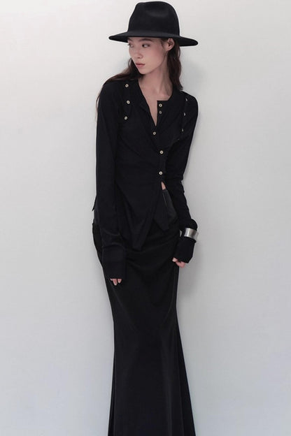 Detachable Round Neck Knitted Cardigan